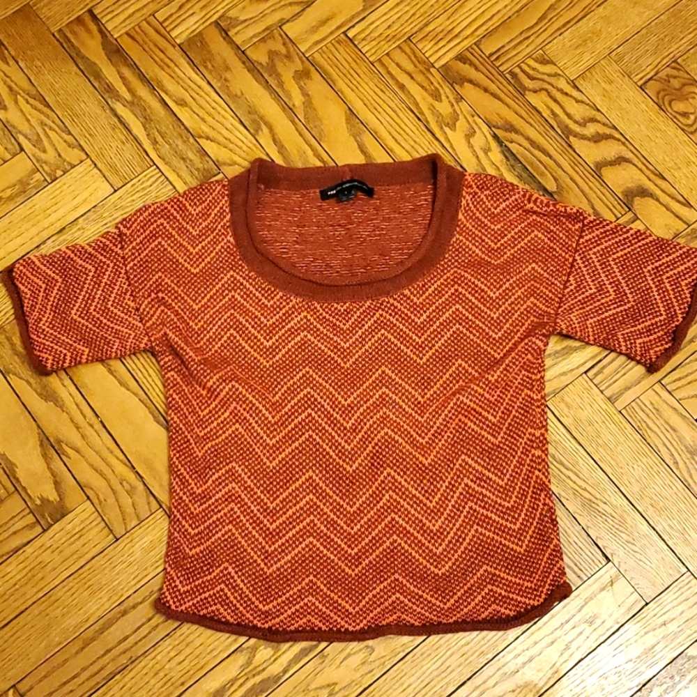 French Connection Orange Zigzag Sweater